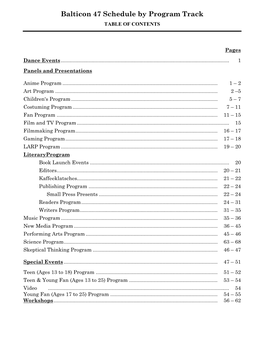 Balticon 47 Schedule by Program Track