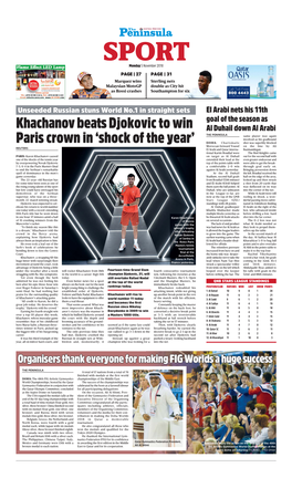 Khachanov Beats Djokovic to Win Paris Crown In