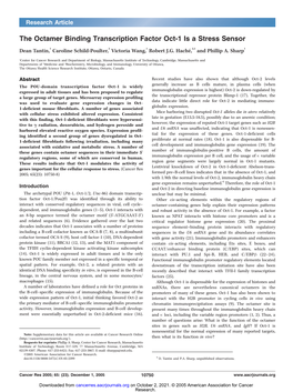 The Octamer Binding Transcription Factor Oct-1 Is a Stress Sensor