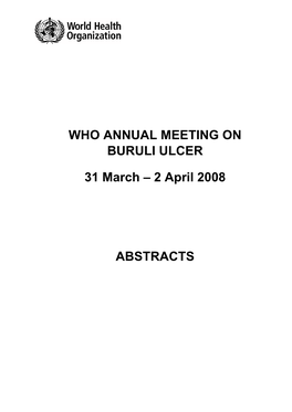 Mycobacterium Ulcerans Infection in French Guyana from 1969 to 2007 (Presenter: C