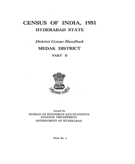 District Census Handbook, Medak, Part II