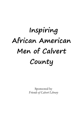 Inspiring African American Men of Calvert County