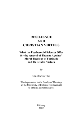 Resilience and Christian Virtues