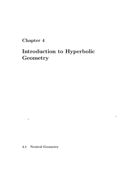 Introduction to Hyperbolic Geometry