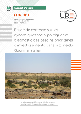 Étude De Contexte Sur Les Dynamiques Socio-Politiques Et Diagnostic Des Besoins Prioritaires D'investissements Dans La Zone D