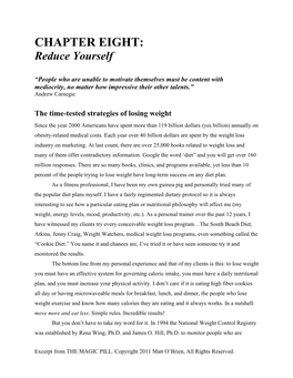 CHAPTER EIGHT: Reduce Yourself
