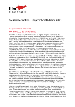 Presseinformation – September/Oktober 2021