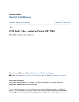 Collis Potter Huntington Papers, 1821-1900