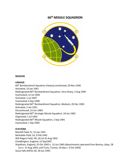 66Th MISSILE SQUADRON