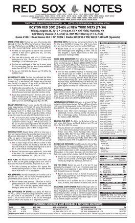 BOSTON RED SOX (58-69) at NEW YORK METS (71-56) Friday, August 28, 2015 • 7:10 P.M