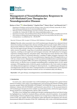 Management of Neuroinflammatory Responses to AAV-Mediated Gene