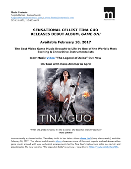 Sensational Cellist Tina Guo Releases Debut Album, Game On!