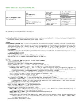 EDITED PEDIGREE for SOLO SAXOPHONE (IRE)