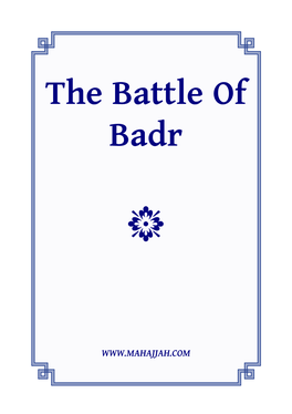 The Battle of Badr