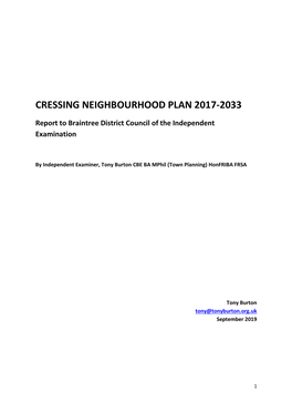 Cressing Neighbourhood Plan 2017-2033