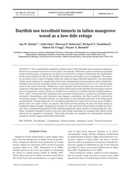 Dartfish Use Teredinid Tunnels in Fallen Mangrove Wood As a Low-Tide Refuge