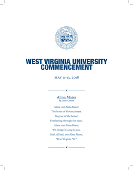 WVU Commencement Program: May 2018