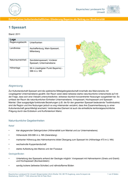 Steckbrief Kulturlandschaft 1 Spessart