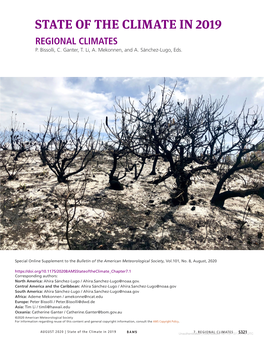 State of the Climate in 2019 Regional Climates P