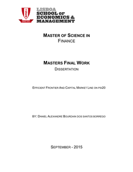 Master of Science in Finance Masters Final Work