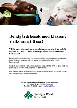 Bondgårdsbesök Med Klassen? Välkomna Till Oss!