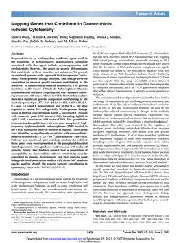 Mapping Genes That Contribute to Daunorubicin- Induced Cytotoxicity