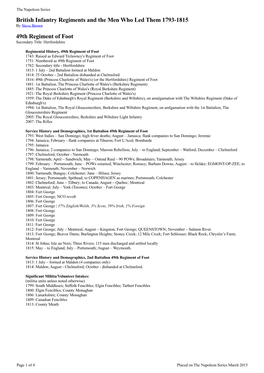 49Th Regiment of Foot Secondary Title: Hertfordshire