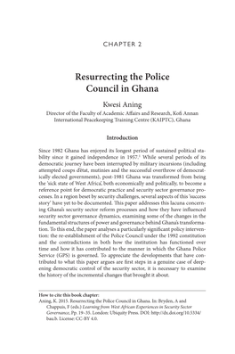 Resurrecting the Police Council in Ghana