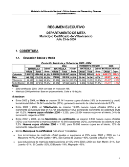 META Municipio Certificado De Villavicencio Julio 23 De 2005