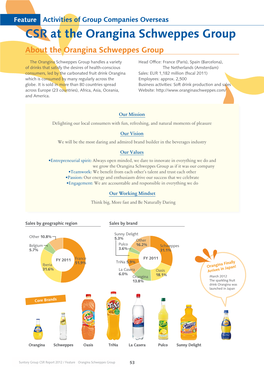 CSR at the Orangina Schweppes Group About the Orangina Schweppes Group