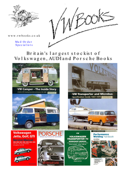 Britain's Largest Stockist of Volkswagen, AUDI and Porsche Books