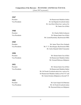 ECONOMIC and SOCIAL COUNCIL [ from 1947 to Present ]