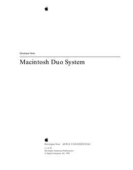 Powerbook Duo System ROM Has Been Modiﬁed to Allow the Memory Management Unit (MMU) Table to Be Set up for the Powerbook Duo’S New Address Map