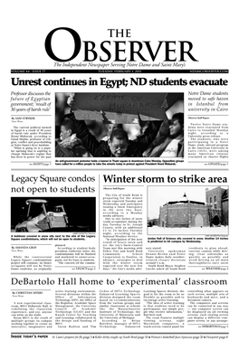 ND Students Evacuate Winter Storm to Strike Area