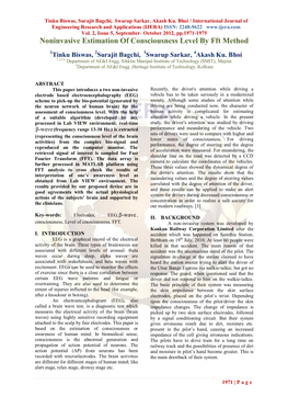 Noninvasive Estimation of Consciousness Level by Fft Method