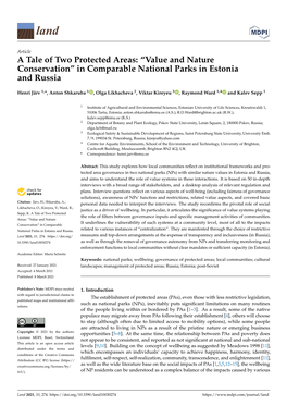 In Comparable National Parks in Estonia and Russia