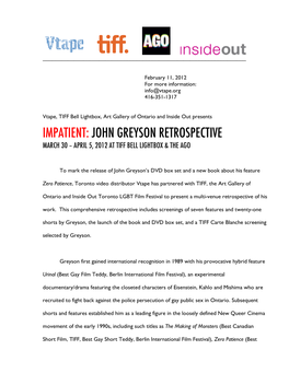 Greyson Retro Press Release 2-12-12