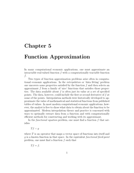 Chapter 5 Function Approximation