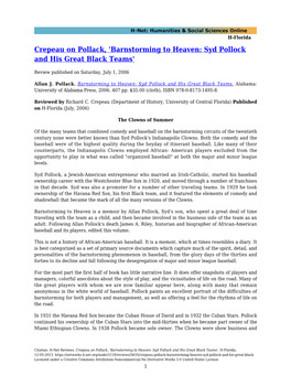 Crepeau on Pollack, 'Barnstorming to Heaven: Syd Pollock and His Great Black Teams'