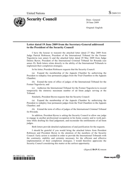 Security Council Distr.: General 30 June 2009