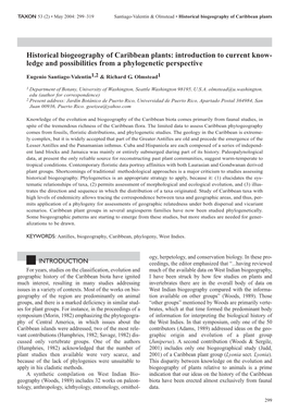 Historical Biogeography of Caribbean Plants