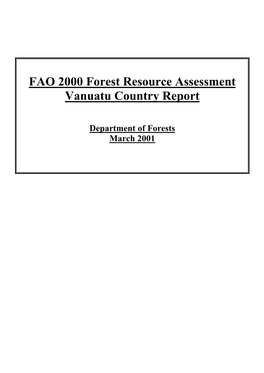 Vanuatu Forest Resources Assessment FRA 2000