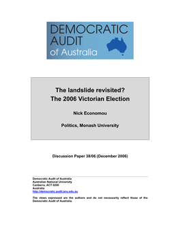 The 2006 Victorian Election