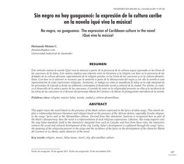 La Expresión De La Cultura Caribe En La Novela ¡Qué Viva La Música! No Negro, No Guaguanco: the Expression of Caribbean Culture in the Novel ¡Qué Viva La Música!