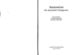 Ammonius on Aristotle's Categories •