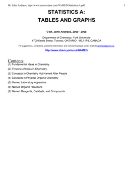 Statistics A: Tables and Graphs