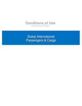 Conditions of Use Including Airport Charges