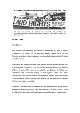 A Condensed History of the Australian Indigenous Resistance