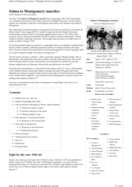 Selma to Montgomery Marches - Wikipedia, the Free Encyclopedia Page 1 of 7