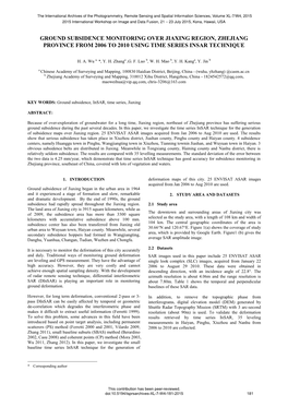 Ground Subsidence Monitoring Over Jiaxing Region, Zhejiang Province from 2006 to 2010 Using Time Series Insar Technique